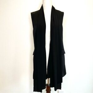 Rag & Bone Drape Shawl Collar Sleeveless Vest in Black Size 2
